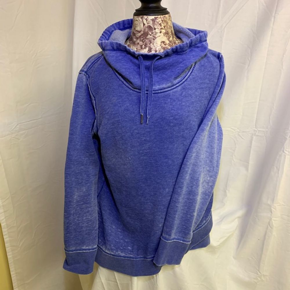 Calvin Klein Blue Faded Sweater Tulip Hem Cowl L